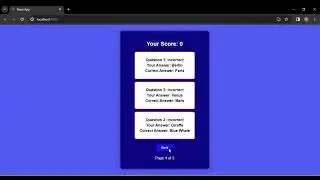 Quize app Overview use React and Css