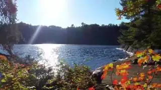 Walk thru of campsite on George Lake, Killarney Provincial park