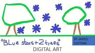 Blue Stars + Two Trees 2020 Digital Art