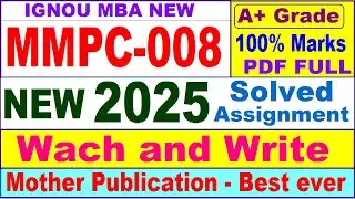 MMPC 008 solved assignment 2025 in English || mmpc 008 solved assignment 2025 || ignou mmpc008 2025