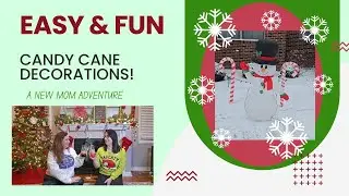Pool Noodle Christmas Candy Canes: 4 supplies for outdoor decorations: Moms new adventure and fun