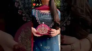 Title:Elegant Farshi Shalwar Set _teal blue with maroon dupatta