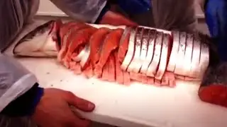 Extreme Automatic Salmon Fish Cutting & Processing inside Factory
