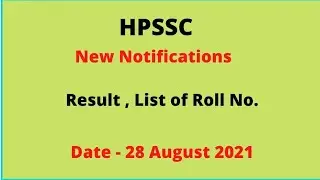 HPSSC New Notifications (28 August 2021)