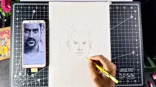 How To Draw Using Grid Method for beginners / M.S.dhoni Drawing  tutorial./Let's Sketch
