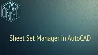 Sheet Set Manager in AutoCAD