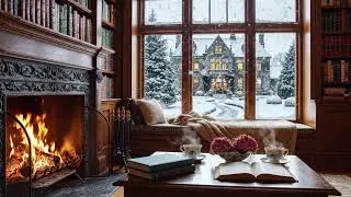 You’ll Stay Longer ❄️ Cozy Winter Piano Jazz LIVE with Fireplace Coffee Shop Ambience
