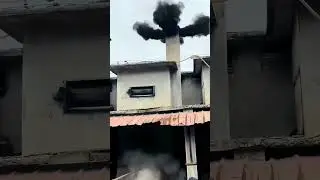 The Moment of Traditional Kiln Ignition: Black Smoke Rolls in Dramatically!