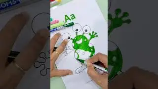 Coloring Alphabet A 👽 | A for Alien | Learn ABC