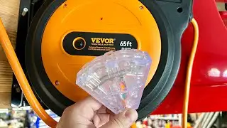 VEVOR - Retractable Extension Cord Reel - 65 FT - Heavy Duty 12AWG/3C Power Cord With Breaker