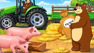 Farm Work Day 🚜🐖 | Harvesting Bamboo & Building a Fence for Pigs | Real Farm Animation