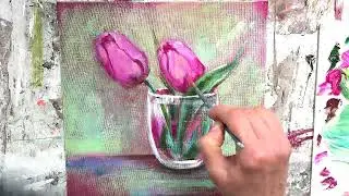 Learn to Paint - How to Paint Tulips/Acrylic painting/MariArtHome