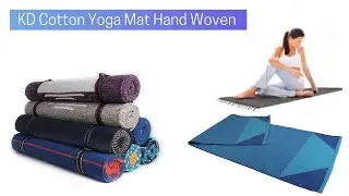 KD Cotton Yoga Mat 100% Organic Cotton Hand loom Exercise Yoga Hand Woven (Export Quality)