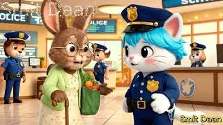 Cat Police Lucky Rescues a Lost Dog on the Street | 3D Cartoon for Kids
