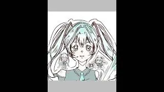 Drawing Hatsune Miku with ibis Paint #shorts #art #artist #vivid