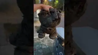 Cleaning Dirty Teddy Bear With Toothbrush Glare washing bear Restoration of torn bear Broken ASMR🤯😭🧼