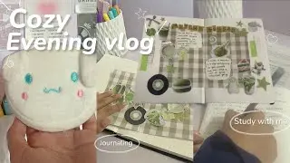 Calm evening vlog🍵✧˖&deg;. | matcha journaling, studying |￼