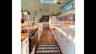 Tour this 40ft Thomas School Bus Turned Fully Furnished Off Grid Tiny Home Skoolie