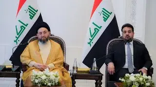رئيس مجلس الأنبار المهندس عمر مشعان دبوسا يستقبل السيد عمار الحكيم في القصر الحكومي في  الرمادي