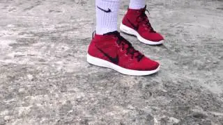 Nike Flyknit Chukka University Red - On Feet