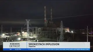 Smokestacks at Trenton Channel Power Plant demolished