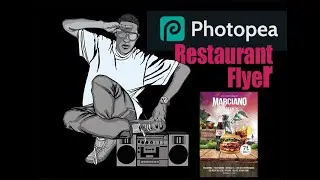 Дизайн флаера для ресторана бургеров в Photopea.