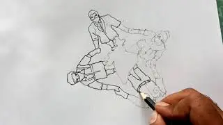 Frontline corona warriors drawing