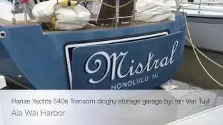 Hanse Yachts 540e Transom dinghy storage garage by: Ian Van Tuyl
