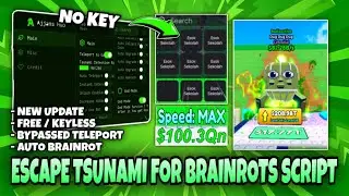Escape Tsunami For Brainrots Script NO KEY ☢️ | AUTO COINS, AUTO FARM, BYPASSED TP, DUPE & MORE!
