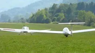 Twin Astir towed by Dynamic in Prečna