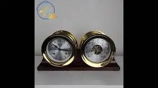 Vintage Chelsea Shipstrike Brass Clock with Barometer