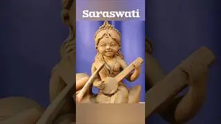 Cute baby Saraswati murti making with clay | mitti ki Saraswati