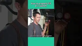 How to properly recharge and fill a/c system with refrigerant?#shorts