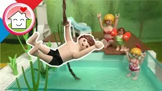 Playmobil en francais Histoire d´été d´amusement à la piscine - La famille Hauser