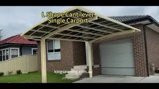 Aluminium L Shape Cantilever Single Carport Kit#carport #outdoors #aluminium