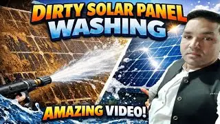 Dirty Solar Panel Washing | Amazing Cleaning Results 😱⚡Extremely Dirty Solar Panel Cleaning 