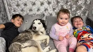 Adorable Husky & Kids Bedtime Routine!😭. [CUDDLES, GIGGLES & KISSES!!]