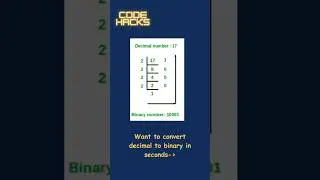 Decimal to Binary using Code || 