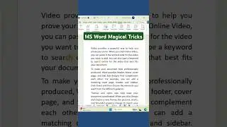 🔥MS Word Magical Tricks | #shortsvideo #video #exceltips
