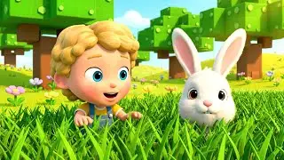 Minecraft Little Bunny Hid in the Grass 🐰 | Nursery Rhymes for Kids & Baby Songs