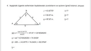 MESLEKİ TRİGONOMETRİ SINAV SORU VE ÇÖZÜMLÜ ANLATIMI
