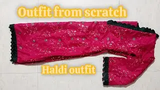 Haldi outfit from scratch 😍✨️ | simple and easy outfit under budget | celebrity outfit style #viral 