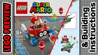 PREVIEW: 72034, LEGO SUPER MARIO, Mario Kart, Baby Mario vs. Baby Luigi & Building Instructions 2025