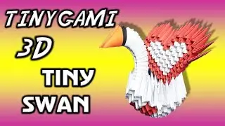 Tiny CISNE CON CORAZON de Origami 3d como armarlo paso a paso (TinyGami 3d)