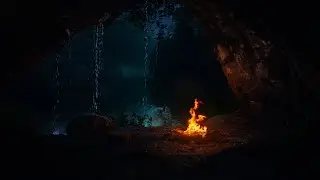 Unlocking Tranquility: Embracing Nocturnal Harmony with Rainfall and Cave Fire