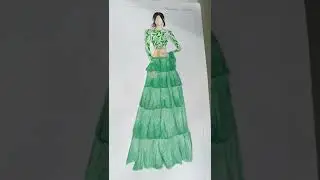 ethnic wear garment illustraton 🖌️✨#Shorts#illustration#sketch#watercolor#art#artwork