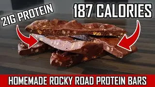 Quick & Easy Homemade Rocky Road Protein Bars (21g PROTEIN) | Cheap LOW CALORIE Anabolic Recipe