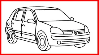 How To Draw a Renault clio 1 | Easy Car Drawing Step by Step