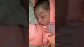 Newborn Baby Crying and Tiny Movements | First Hands and Legs Push + Baby Face Reveal