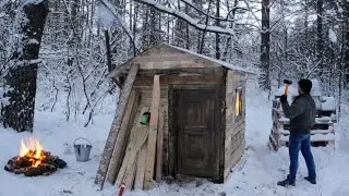 Inflatable hot tent ⛺ camping 🏕️ in heavy snow ❄️ CAMP ASMR